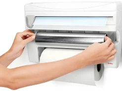 Suporte para Rolos de Cozinha ROLL&ROLL Metaltex Branco Prático Suporte de Parede