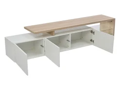 Suporte para TV 200 x 39 x 42 cm, com iluminação LED de 7 cores e tampo de mesa, branco.
