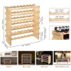 Suporte para Vinhos Empilhável SucceBuy para 48 Garrafas, Prateleira de Exposição em Madeira de Bambu com 6 Níveis