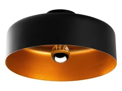 suspensão de teto de metal - Preto interior dourado - A. 18 x D. 35 cm - AVENO