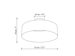 suspensão de teto de metal - Preto interior dourado - A. 18 x D. 35 cm - AVENO