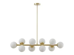 Suspensão em latão dourado e branco 10 globos C.94 x A.88 cm - SOFIA