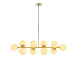 Suspensão em latão dourado e branco 10 globos C.94 x A.88 cm - SOFIA