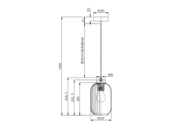 Suspensão preta e vidro branco D.14 x A.120 cm - LOUXOR