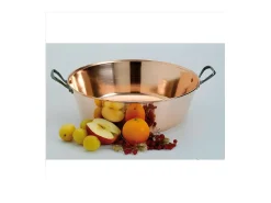 Tacho de cobre liso para compota 40cm - 12L Nature et Saveurs