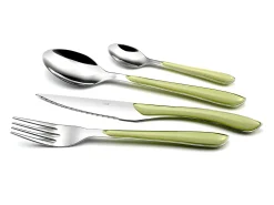 Talheres 24 peças Eclat Pastel Verde - Conjunto Moderno em Aço Inoxidável com Cabo Verde Pastel