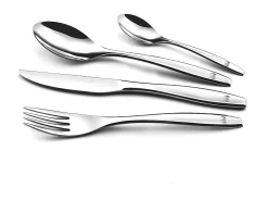 Talheres 24 peças Figura em Aço Inoxidável Brilhante - Design Moderno e Elegante