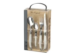 Talheres Laguiole Tradition 24 peças Pérola - Design exclusivo, lâmina microdentada em aço temperado