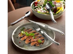 Talheres Laguiole Tradition 24 peças Pérola - Design exclusivo, lâmina microdentada em aço temperado