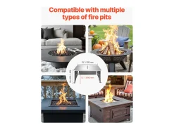 Tampa de Braseiro SucceBuy de Aço Inoxidável, 64.5 x 64.5 x 37 cm, Defletor de Calor Externo para Fogueiras, Acampamento e Aquecimento a Madeira
