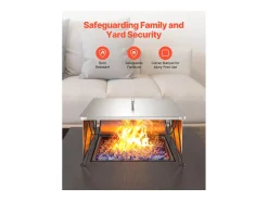 Tampa de Braseiro SucceBuy de Aço Inoxidável, 64.5 x 64.5 x 37 cm, Defletor de Calor Externo para Fogueiras, Acampamento e Aquecimento a Madeira