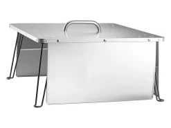 Tampa de Braseiro SucceBuy de Aço Inoxidável, 64.5 x 64.5 x 37 cm, Defletor de Calor Externo para Fogueiras, Acampamento e Aquecimento a Madeira