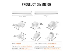 Tampa de Linha SucceBuy 7.62cm de Largura 540 cm para Mini-Split/Ar-Condicionado, PVC Decorativo para Ar-Condicionado, 10 Canais Retos e Componentes