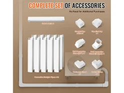 Tampa de Linha SucceBuy 7.62cm de Largura 540 cm para Mini-Split/Ar-Condicionado, PVC Decorativo para Ar-Condicionado, 10 Canais Retos e Componentes