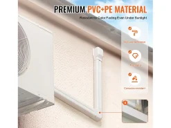 Tampa de Linha SucceBuy 7.62cm de Largura 540 cm para Mini-Split/Ar-Condicionado, PVC Decorativo para Ar-Condicionado, 10 Canais Retos e Componentes