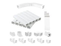 Tampa de Linha SucceBuy 7.62cm de Largura 540 cm para Mini-Split/Ar-Condicionado, PVC Decorativo para Ar-Condicionado, 10 Canais Retos e Componentes