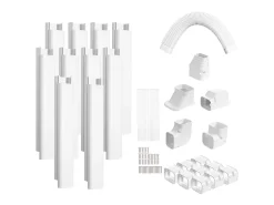 Tampa de Linha SucceBuy 7.62cm de Largura 540 cm para Mini-Split/Ar-Condicionado, PVC Decorativo para Ar-Condicionado, 10 Canais Retos e Componentes