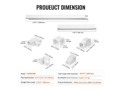Tampa de Linha SucceBuy 7.62cm de Largura 483 cm para Mini-Split/Ar-Condicionado, PVC Decorativo para Ar-Condicionado. 4 Canais Retos e Componentes, Branco