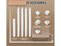Tampa de Linha SucceBuy 7.62cm de Largura 483 cm para Mini-Split/Ar-Condicionado, PVC Decorativo para Ar-Condicionado. 4 Canais Retos e Componentes, Branco