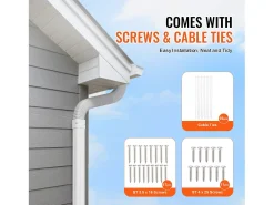 Tampa de Linha SucceBuy 7.62cm de Largura 483 cm para Mini-Split/Ar-Condicionado, PVC Decorativo para Ar-Condicionado. 4 Canais Retos e Componentes, Branco