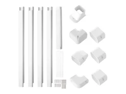 Tampa de Linha SucceBuy 7.62cm de Largura 483 cm para Mini-Split/Ar-Condicionado, PVC Decorativo para Ar-Condicionado. 4 Canais Retos e Componentes, Branco