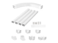 Tampa de Linha SucceBuy 7.62cm de Largura 483 cm para Mini-Split/Ar-Condicionado, PVC Decorativo para Ar-Condicionado. 4 Canais Retos e Componentes, Branco