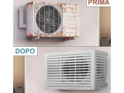Tampa do ar condicionado para ar condicionado LINEAR M Branco em alumínio C86 x P44 x A68 cm
