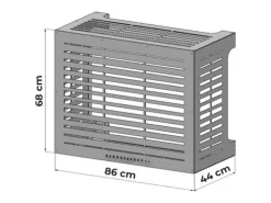 Tampa do ar condicionado para ar condicionado LINEAR M Branco em alumínio C86 x P44 x A68 cm
