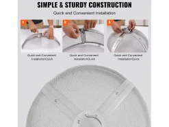 Tampa SucceBuy de Proteção de 69cm para Lareira de Lenha, Tampa em Aço Inoxidável, Tampa para Lareira Externa com Tela Superior de Abertura Fácil