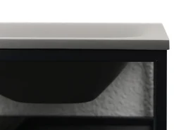 Tampo de lavatório retangular em cimento cinza C61 x A39 cm - TICINO