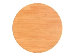 Tampo de mesa redondo Ø60x2,5 cm pinho maciço castanho-mel