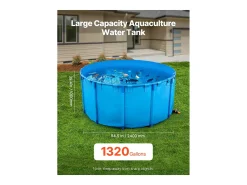 Tanque para Peixes SucceBuy em PVC de 5000 L, Aquário Redondo Dobrável com Moldura Resistente e Válvula de Dreno, Ideal para Aquicultura, Criação de Carpas Koi