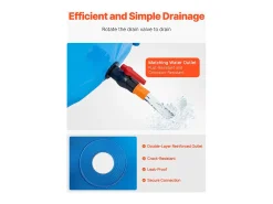 Tanque para Peixes SucceBuy em PVC de 5000 L, Aquário Redondo Dobrável com Moldura Resistente e Válvula de Dreno, Ideal para Aquicultura, Criação de Carpas Koi