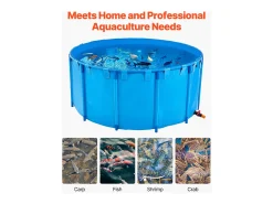 Tanque para Peixes SucceBuy em PVC de 5000 L, Aquário Redondo Dobrável com Moldura Resistente e Válvula de Dreno, Ideal para Aquicultura, Criação de Carpas Koi