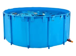 Tanque para Peixes SucceBuy em PVC de 5000 L, Aquário Redondo Dobrável com Moldura Resistente e Válvula de Dreno, Ideal para Aquicultura, Criação de Carpas Koi