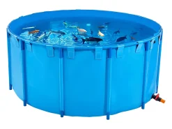 Tanque para Peixes SucceBuy em PVC de 5000 L, Aquário Redondo Dobrável com Moldura Resistente e Válvula de Dreno, Ideal para Aquicultura, Criação de Carpas Koi