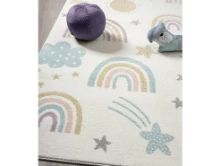 TapetBeat Kids Moderno Macio Infantil - Creme - 160 cm Redondo