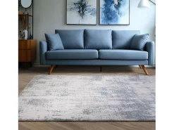 Tapete abstrato - 120x180cm - azul, creme - Seville Zafra