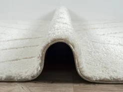 Tapete Bahar Shaggy padrão triângulo, creme, 160 cm redondo