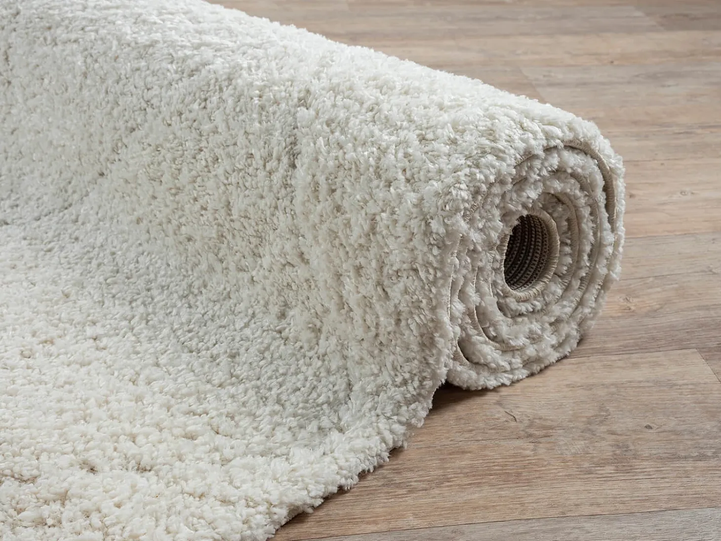 Tapete Bahar Shaggy padrão losango, creme, 240 x 340 cm