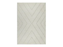 Tapete Bahar Shaggy padrão triângulo, creme, 200 x 290 cm