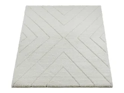 Tapete Bahar Shaggy padrão triângulo, creme, 200 x 290 cm