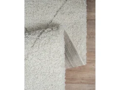 Tapete Bahar Shaggy padrão losango, creme, 200 x 290 cm