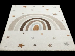 Tapete Beat Kids Moderno Infantil Arco-íris Estrelas Pastel - Creme - 200x280 cm
