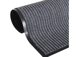 Tapete Cinza de PVC para Porta 90 x 60 cm - Antiderrapante e Fácil de Limpar