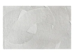 Tapete com relevo, padrões arcos lã 100% feito à mão 200x290 cm, 2200 g/m2, marfim BASSAM