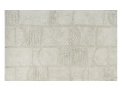Tapete com relevos em algodão feito à mão 200 x 290 cm, 1800 g/m2 cor marfim - HAZELA