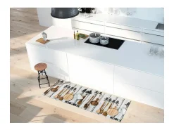 Tapete cozinha - desenhos com cozinha - multicolorido - 52 x 200 cm - RICCI