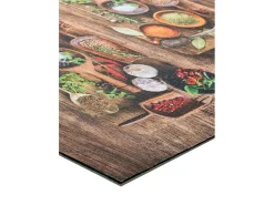 Tapete cozinha - desenhos com especiarias - multicolorido - 52 x 200 cm - RICCI