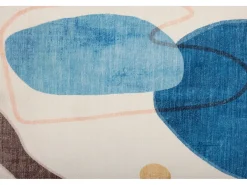 Tapete de banho estampado com pêlo macio 70x120 cm azul múltiplo Ariella